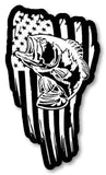 American flag Bass fish sticker decal- fishing USA 5" - Model: BassAmerFlagFC5"432 - OwnTheAvenue