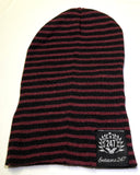 Old School Vintage Style Striped Semi Slouch Beanie - Choose Color