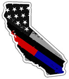 Cali Red/Blue Colors Sticker Decal Police/Fire Flag California State 5"