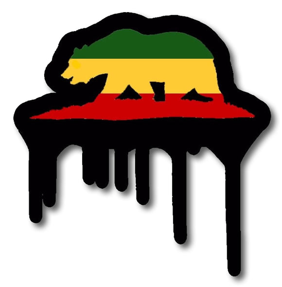 BIG Cali California Republic Bear Rasta Drip Vinyl Decal Sticker 420 Xd