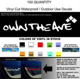 100 Quantity - Custom Vinyl Decal Stickers. Waterproof, adhesive vinyl, outdoor grade quality. Choose Size & Color - OwnTheAvenue