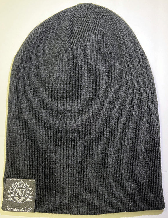 Standard Issue Semi Slouch Beanie - Dark Grey With Black Hem One Size - OwnTheAvenue