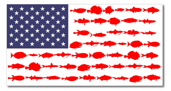 American Flag Fish Decal Sticker USA Fishing Fisherman Patriotic 5