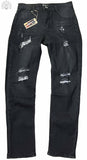 Men's Skinny Stretch Ripped Distressed Black Denim Jeans