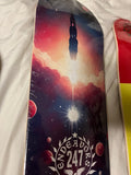 Endeavors247 Rocket Launching Galaxy Universe Skateboard Deck