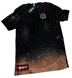 Acid Mineral Wash Tie Dye Logo w. Plaid Hem T Shirt - OwnTheAvenue