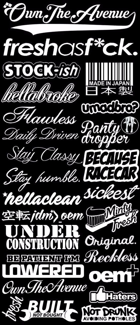 JDM Mega Sticker Pack Lot of 26 Decals Low Race Drift Dope Low Custom #21 - OwnTheAvenue