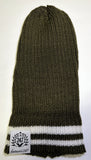Double Striped Old School Style Slouch Beanie - One Size