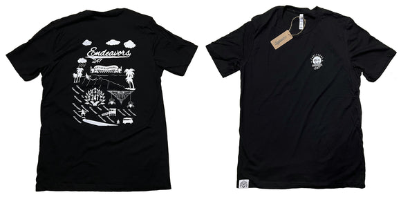 Vol.3 Skate Surf Palm Trees Black Adult T Shirt - OwnTheAvenue