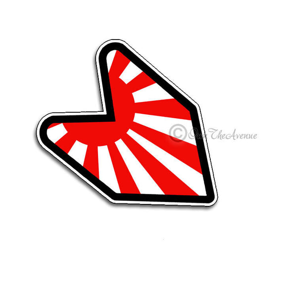 Japan Japanese  Flag Wakaba Leaf JDM Sticker Decal 4