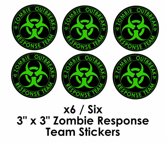 x6 Zombie Decal Stickers Outbreak Response Team Vinyl 3