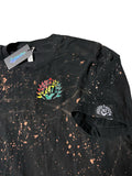 Acid Mineral Wash Tie Dye Logo w. Plaid Hem T Shirt