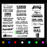 JDM 10 Random Car Sticker Decal Pack Lot Tuner Low Funny Euro JDM Boost Drift - OwnTheAvenue