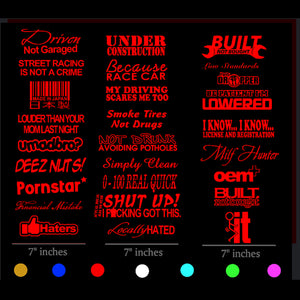 JDM 10 Random Car Sticker Decal Pack Lot Tuner Low Funny Euro JDM Boost Drift - OwnTheAvenue
