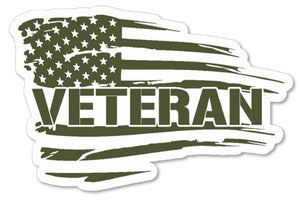 American flag Veteran Green sticker decal military 5" #ouebrigubj