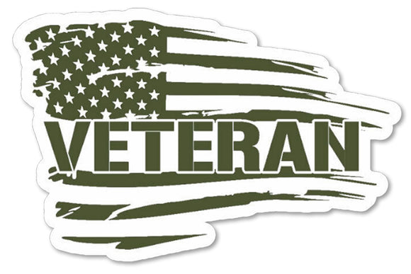 American flag Veteran Green sticker decal military 5