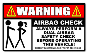 Airbag Check funny warning Decal Sticker OEM JDM Car Truck SUV  5"