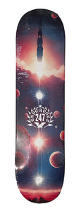 Endeavors247 Rocket Launching Galaxy Universe Skateboard Deck